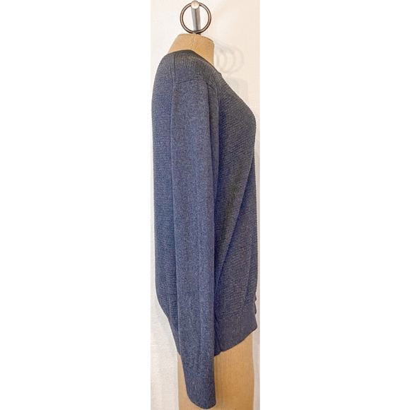 Michael Kors Grey Cotton Blend Long Sleeve Mid- Weight Knit Crew Neck Sweater, L - Picture 2 of 7